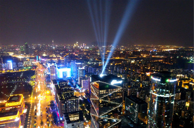 南京主城夜景照明構架形成 燈光為筆勾勒夜金陵